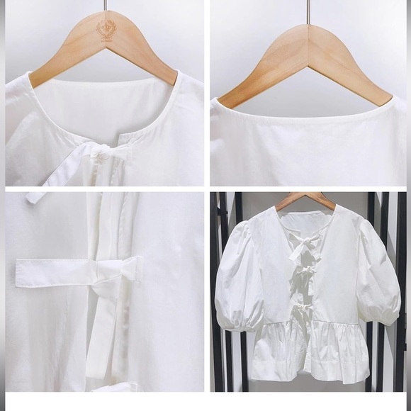 Tops - Elegant White Puff Sleeve Blouse